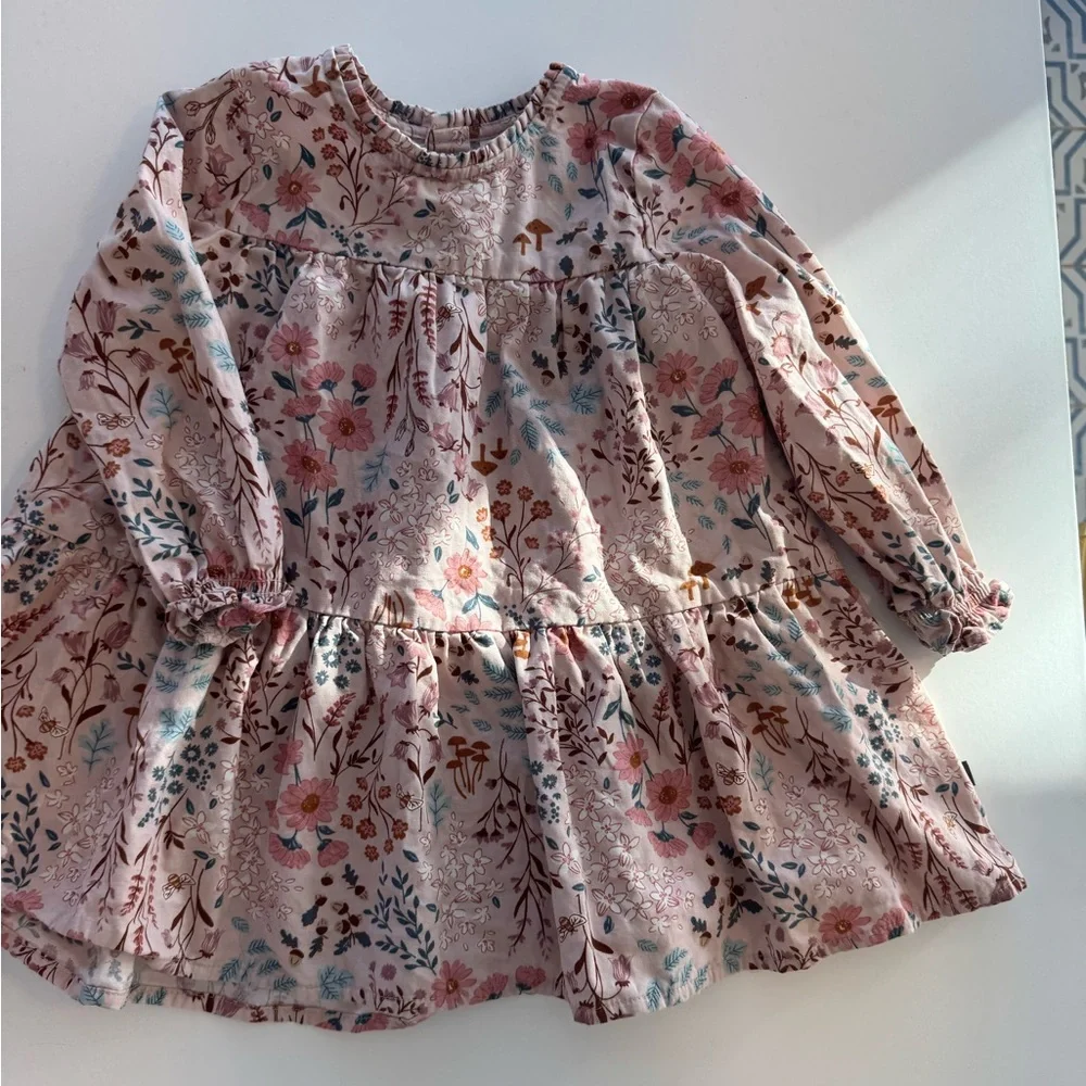 Modern Moments by Gerber Pink Floral Peplum Dress – Toddler Girls 2T - Picture 2 of 7